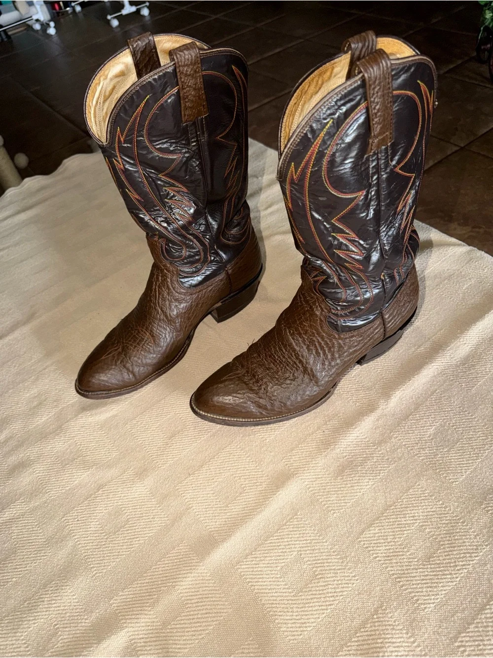 Men's Brown Western Leather Cowboy Boots